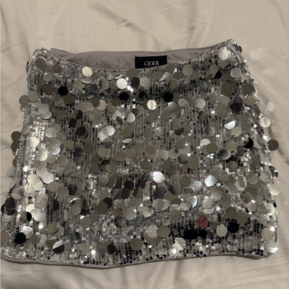 Cider Silver Sequin Women's Skirt